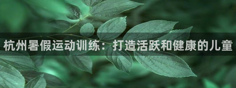 富联娱乐平台怎么样：杭州暑假运动训练：打造活跃和健康