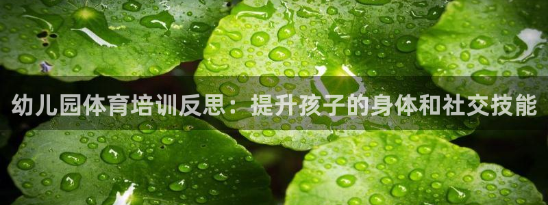 富联娱乐客服微信公众号：幼儿园体育培训反思：提升孩子